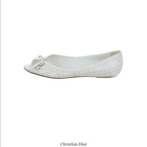Christian Dior Cannage Peep-Toe Flats.
